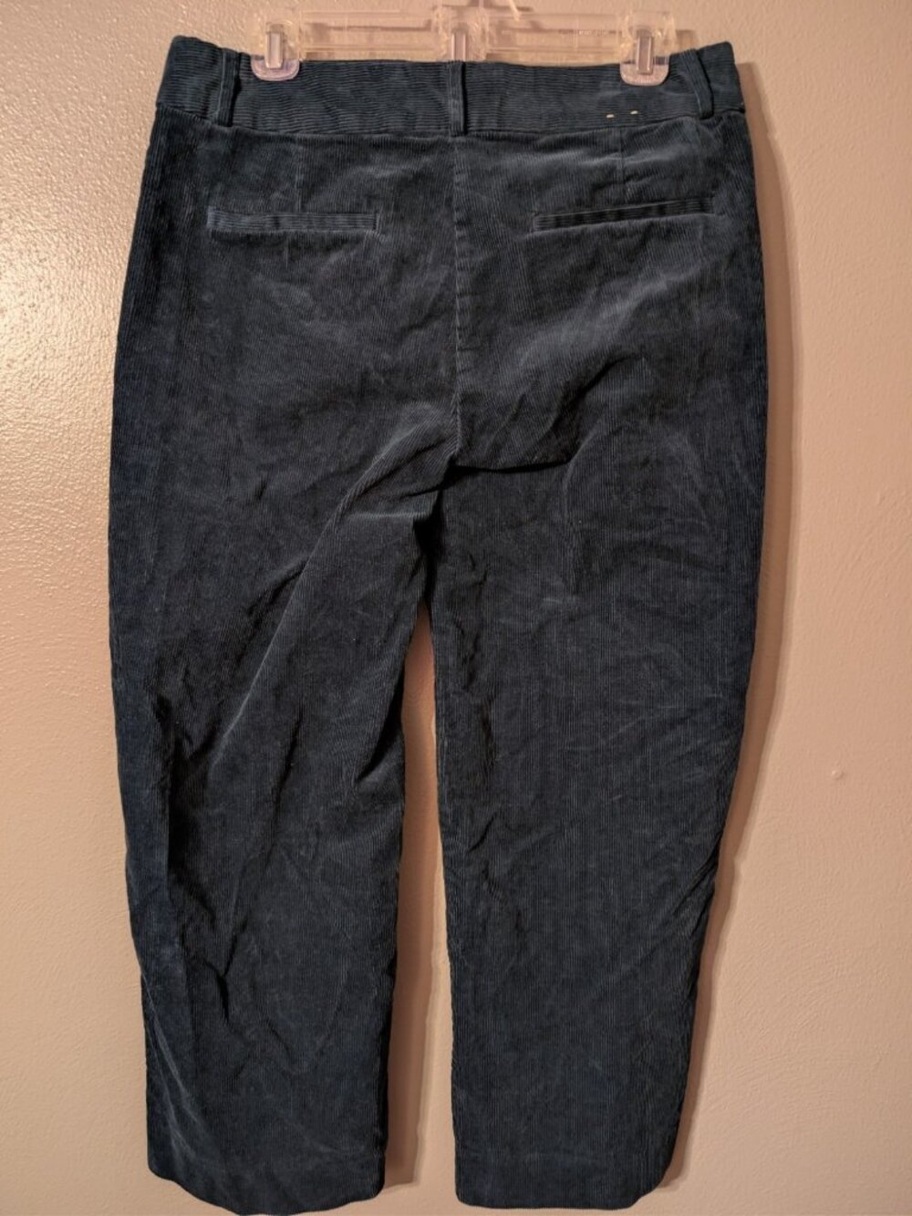 Banana Republic Women's 10 Straight Trouser Corduroy Teal Blue Ankle Pants 32x26 - Picture 3 of 7